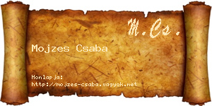 Mojzes Csaba névjegykártya